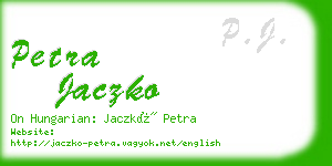 petra jaczko business card